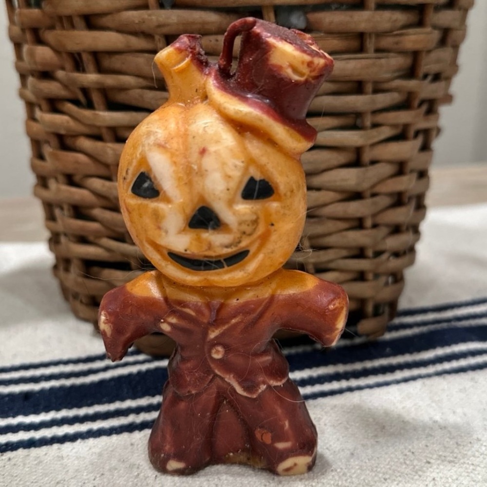 Vintage Gurley Jack O’Lantern Scarecrow Candle